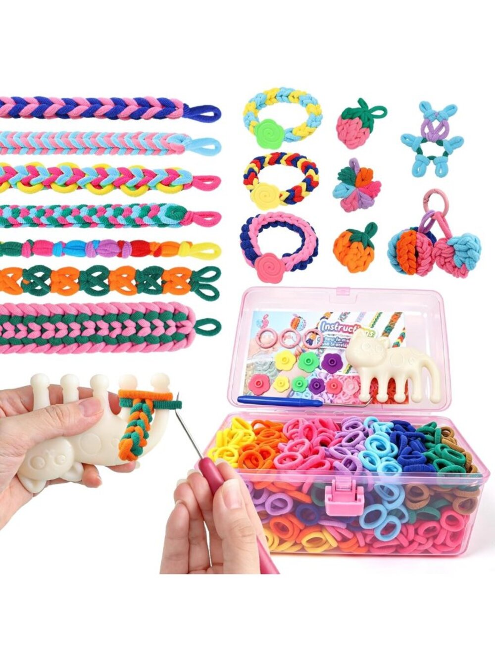 Colorful Bracelet Making Kit for Kids 6-12 - Arts & Crafts Weaving Loom Set